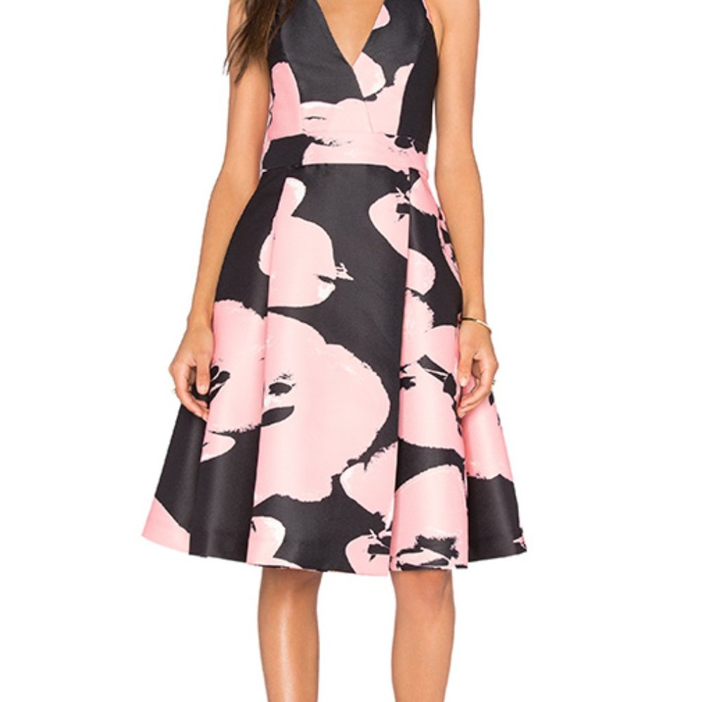 New Halston Heritage Halter Floral Dress Sz 6